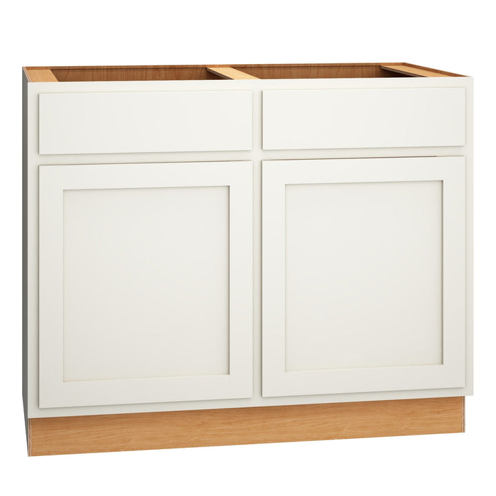 Diamond Express Jamestown 42-in W x 34.5-in H x 24-in D White Partial Overlay Sink Base Fully Assembled Plywood Cabinet (Recessed Panel Shaker Style)