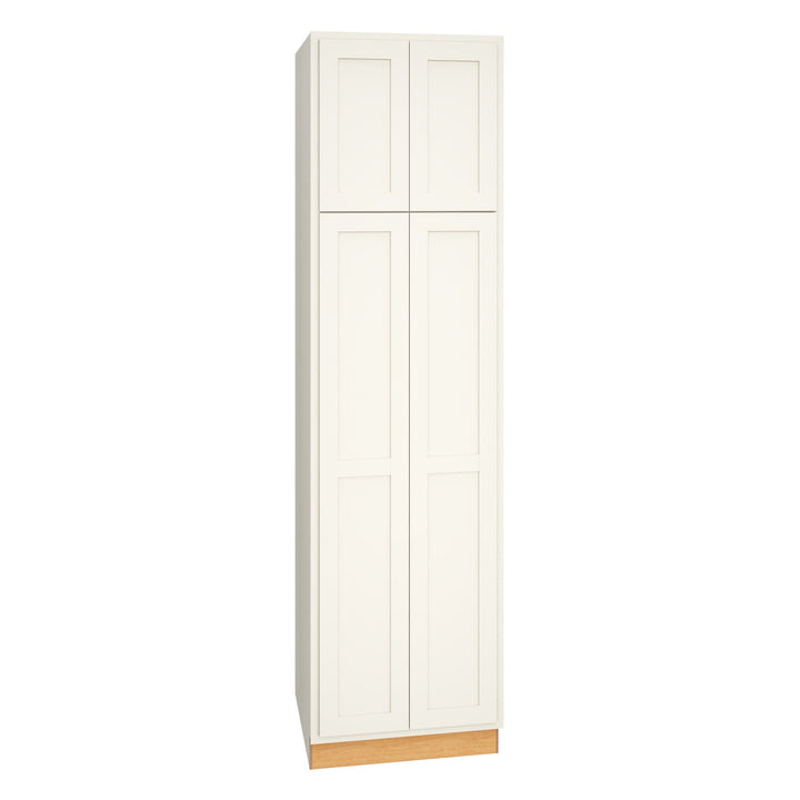 Diamond Express Jamestown 24-in W x 90-in H x 24-in D White Partial Overlay Pantry Fully Assembled Plywood Cabinet (Recessed Panel Shaker Door Style)