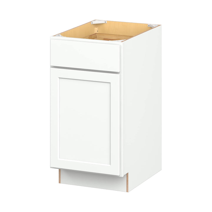Hugo&Borg PRO Glendale 18-in W x 34.5-in H x 24-in D Pure White 1-Drawer Base Ready To Assemble Plywood Cabinet (Recessed Panel Shaker Style)