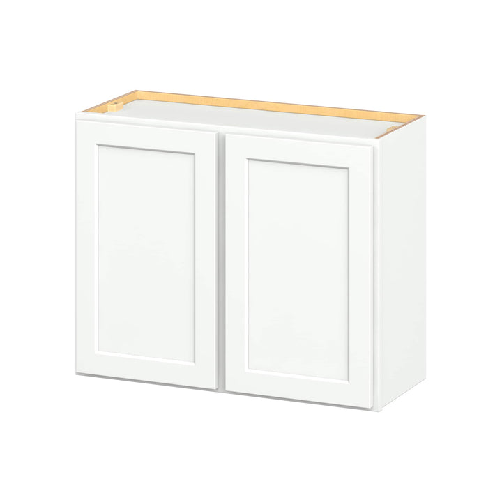 Hugo&Borg PRO Glendale 30-in W x 24-in H x 12-in D Pure White Wall Ready To Assemble Plywood Cabinet (Recessed Panel Shaker Door Style)