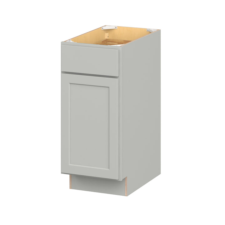 Hugo&Borg PRO Jasper 15-in W x 34.5-in H x 24-in D Whisper Gray 1-Drawer Base Ready To Assemble Plywood Cabinet (Flat Panel Shaker Style)