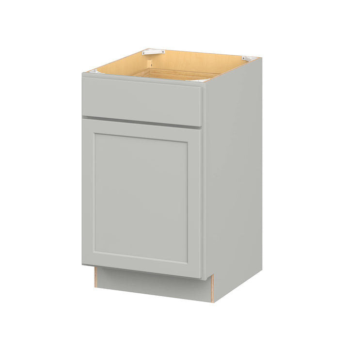 Hugo&Borg PRO Jasper 21-in W x 34.5-in H x 24-in D Whisper Gray 1-Drawer Base Ready To Assemble Plywood Cabinet (Flat Panel Shaker Style)