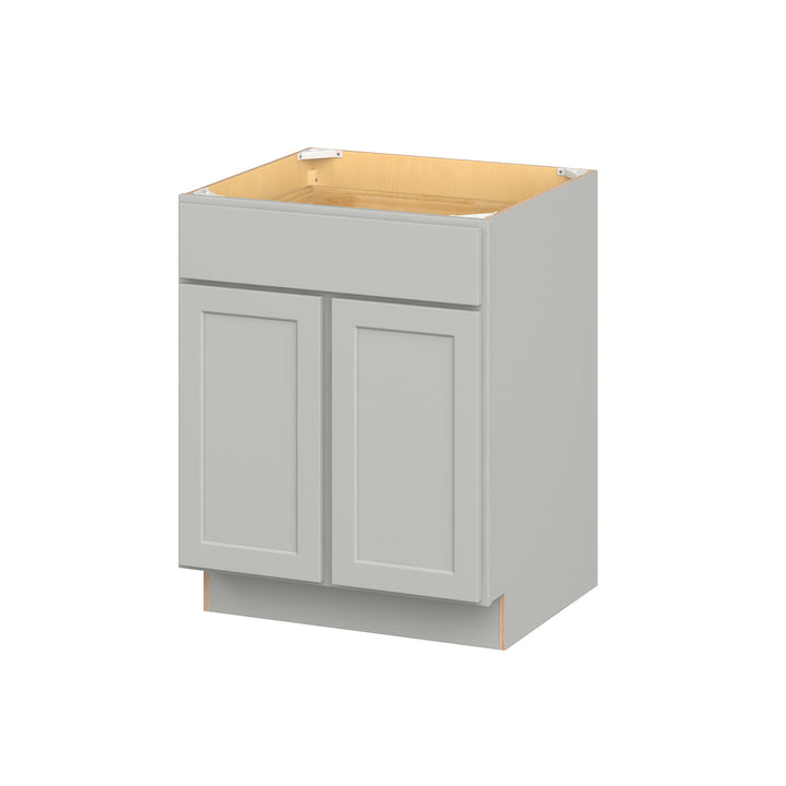 Hugo&Borg PRO Jasper 27-in W x 34.5-in H x 24-in D Whisper Gray 1-Drawer Base Ready To Assemble Plywood Cabinet (Flat Panel Shaker Style)