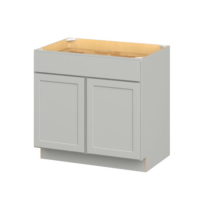 Hugo&Borg PRO Jasper 36-in W x 34.5-in H x 24-in D Whisper Gray 1-Drawer Base Ready To Assemble Plywood Cabinet (Flat Panel Shaker Style)