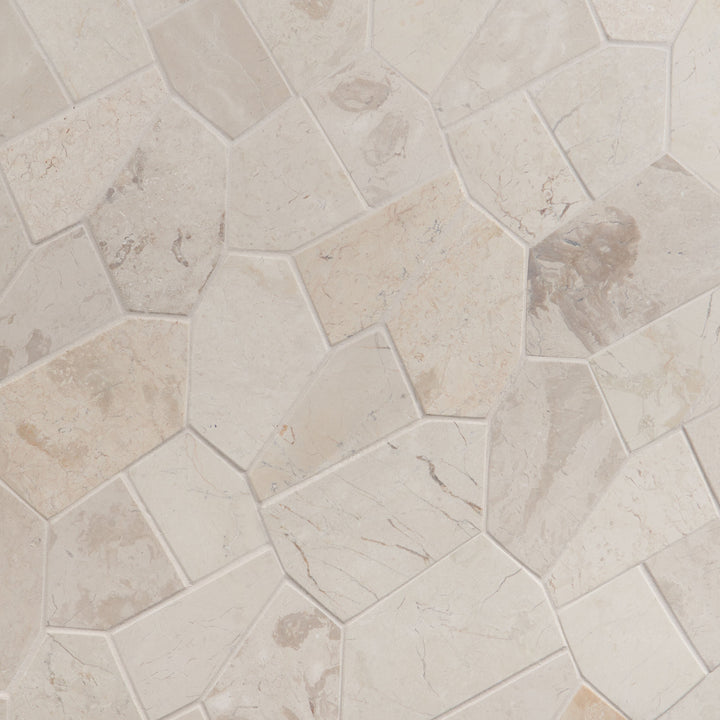 Artmore Tile Landscape Organica White 12-in x 20-in Honed Natural stone Marble Marble look Multi-shaped Mosaic Floor and Wall Tile product image