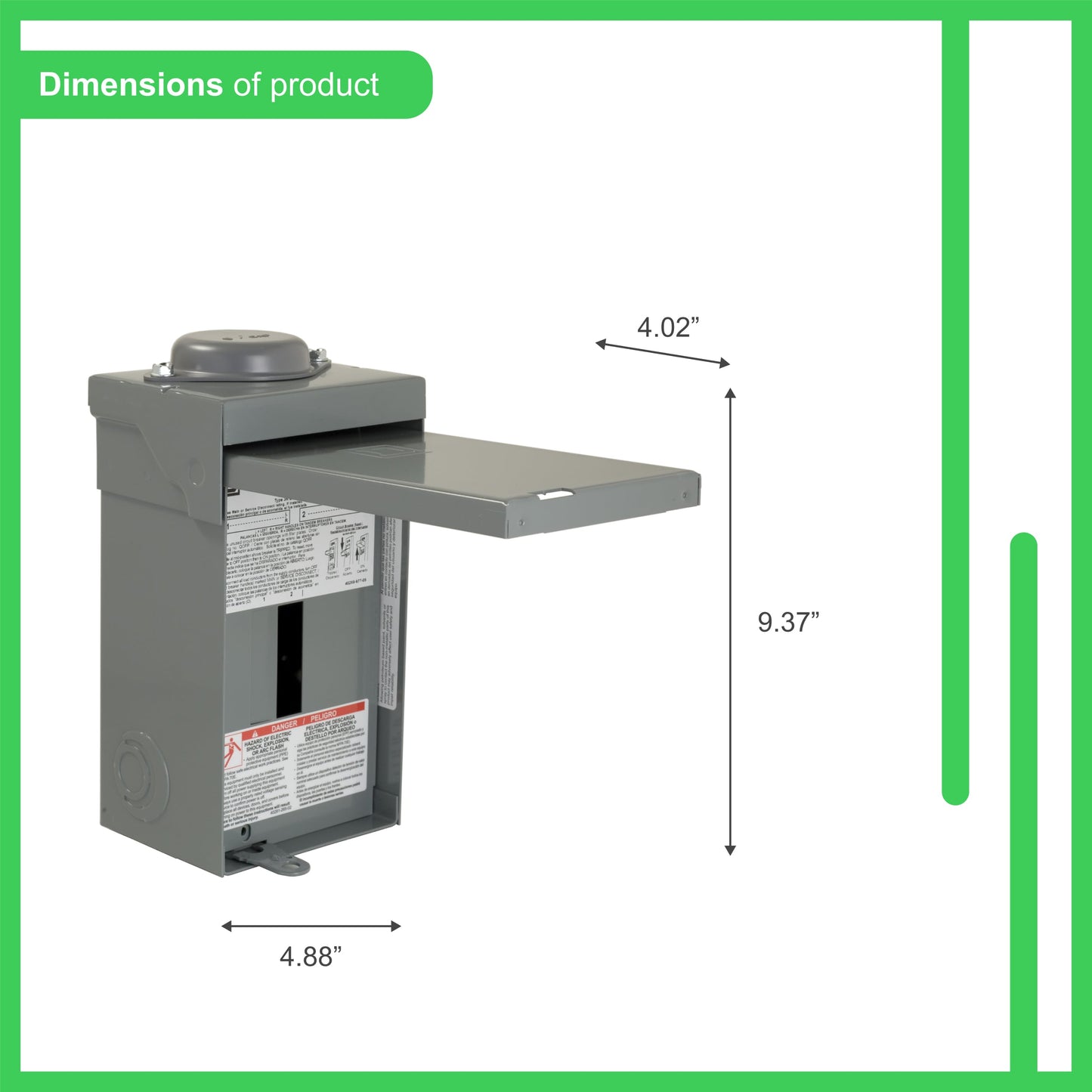 Square D QO 70-Amp 2-space load center - interior view