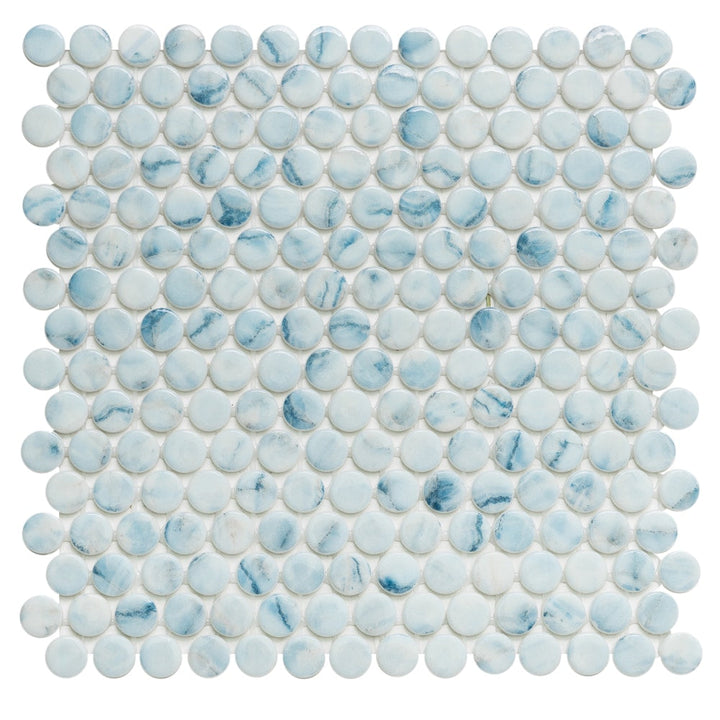 The Tile Life Eterna Penny Maureen 1-in x 1-in Glossy Glass Round Mosaic Floor and Wall Tile product image