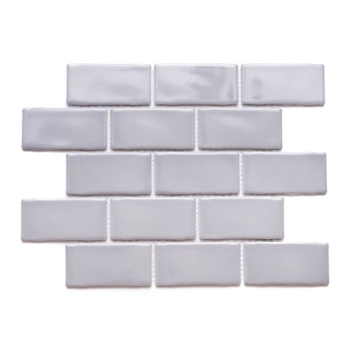 The Tile Life Metro Night 2-in x 4-in Glossy Porcelain Brick look Mosaic Wall Tile product image