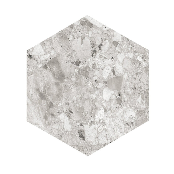 Giorbello (Sample) Silver 10-in x 10-in Matte Porcelain Stone Look Floor and Wall Tile