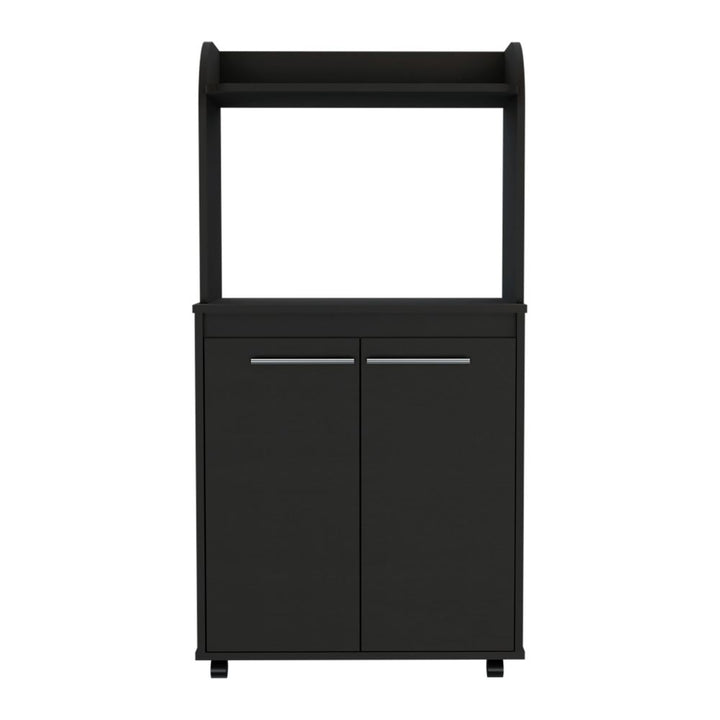 Miki Shinly Black Mdf Base with Mdf Top Rolling Kitchen Island (24.89-in x 14.19-in x 49.23-in)