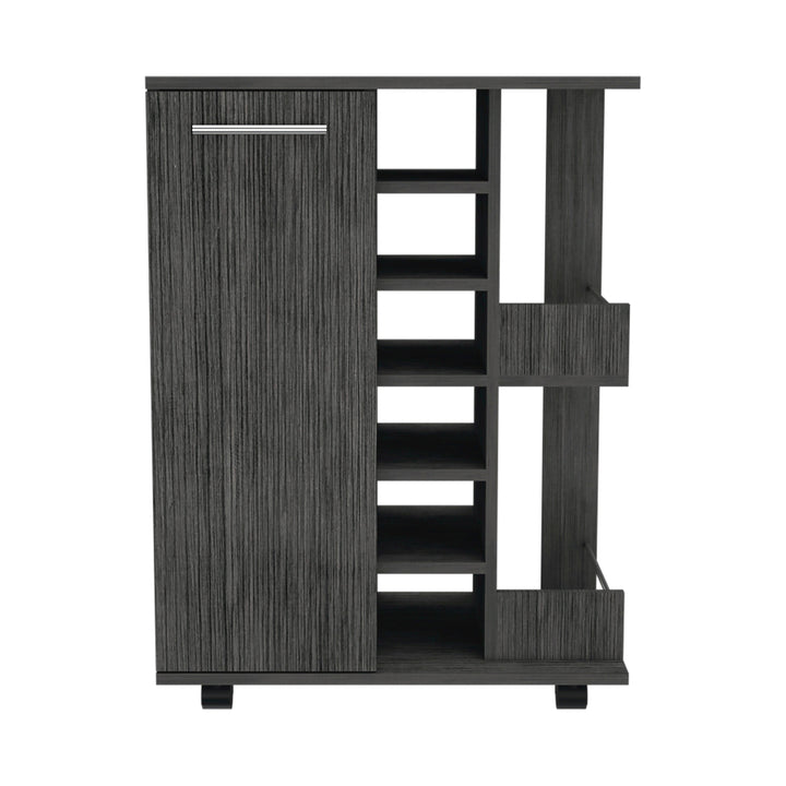 Miki Shinly Black Mdf Base with Mdf Black Granite Top Water Jug Cart (23.62-in x 14.76-in x 32.32-in)