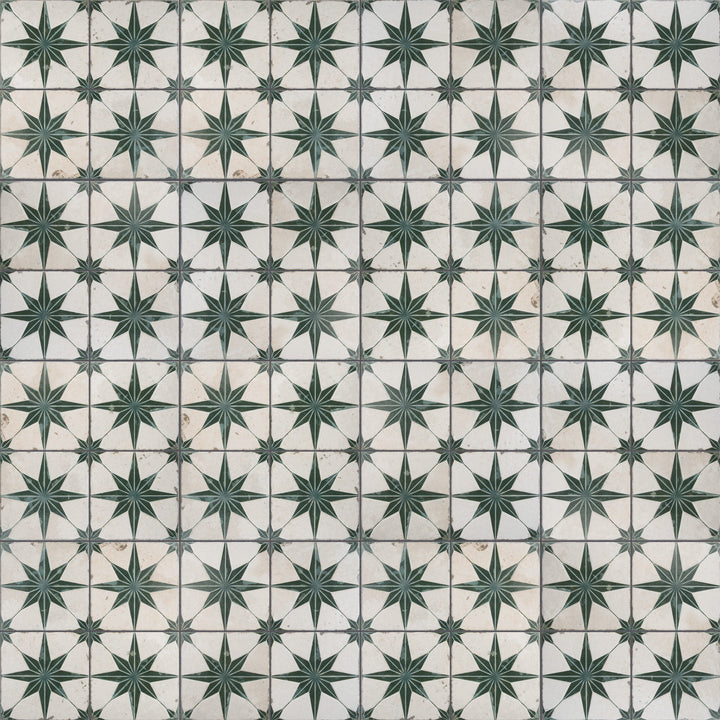 Affinity Tile Kings Star Luxe Sage 18-in x 18-in Multi-finish Ceramic Patterned Floor and Wall Tile product image