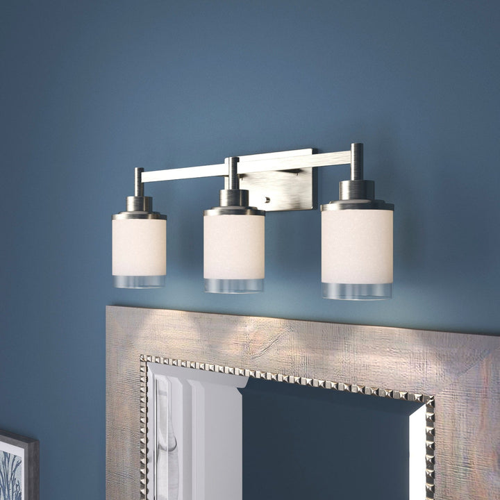 Progress Lighting Alexa 3-Light Brushed Nickel Transitional Vanity Light, 22-in