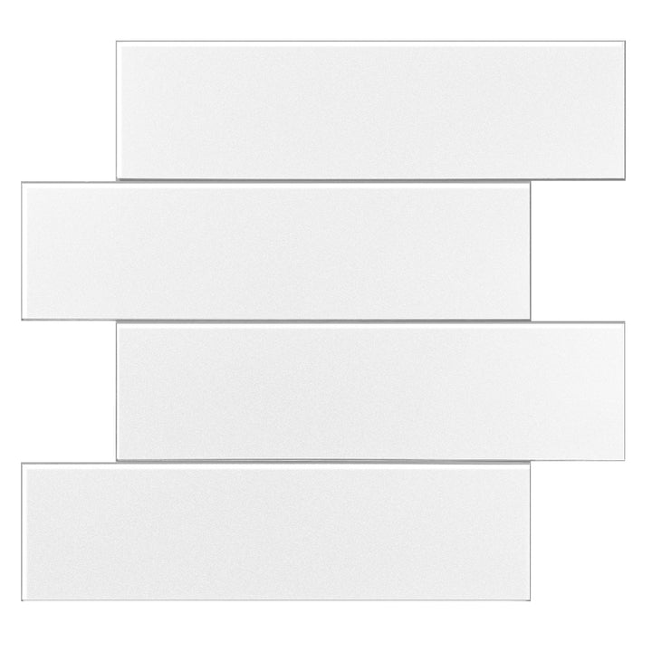 Murella SPC White matte 11-in x 12-in Matte Composite Subway Peel and stick Wall Tile product image