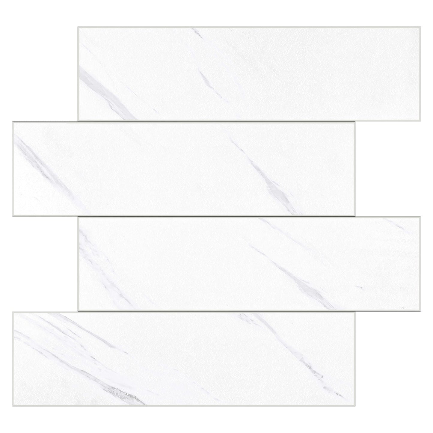 Murella SPC Light White Marble 11-in x 12-in Matte Composite Marble look Peel and stick Wall Tile product image