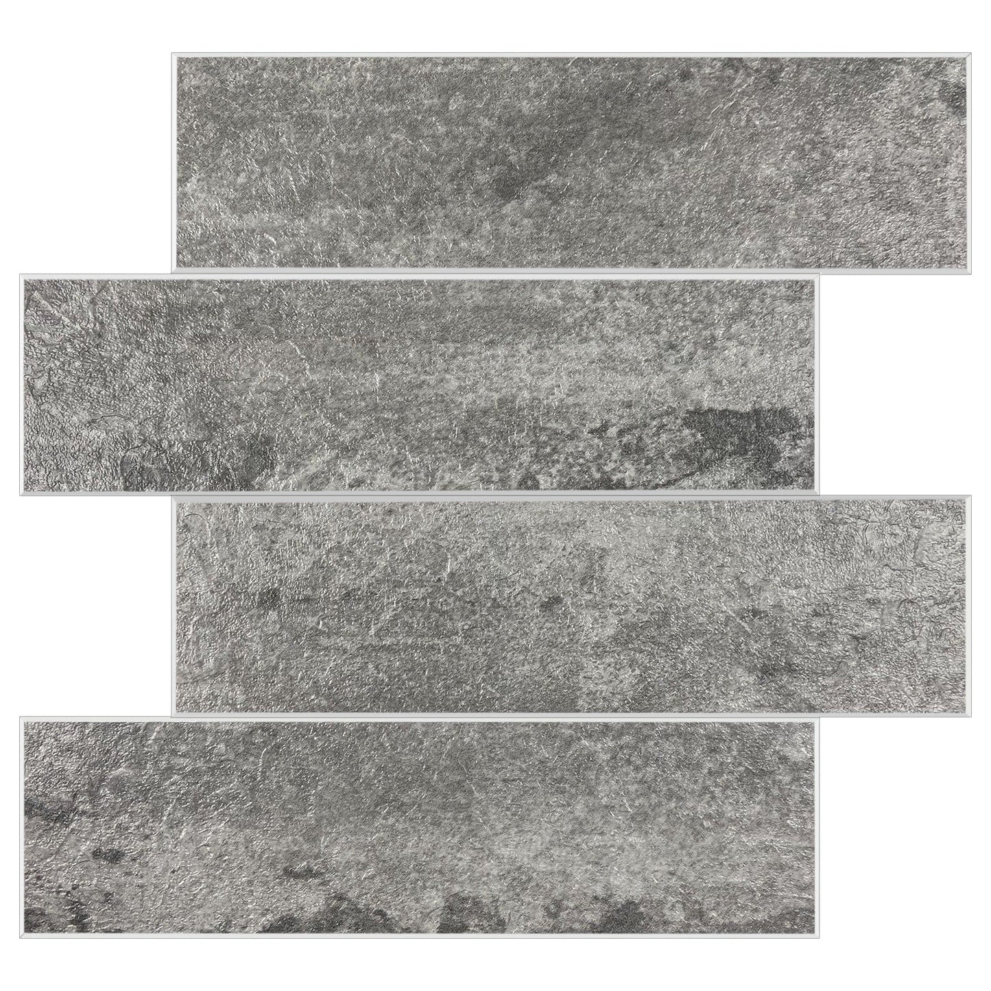 Murella SPC Dark Gray Stone 11-in x 12-in Grooved Composite Peel and stick Wall Tile product image