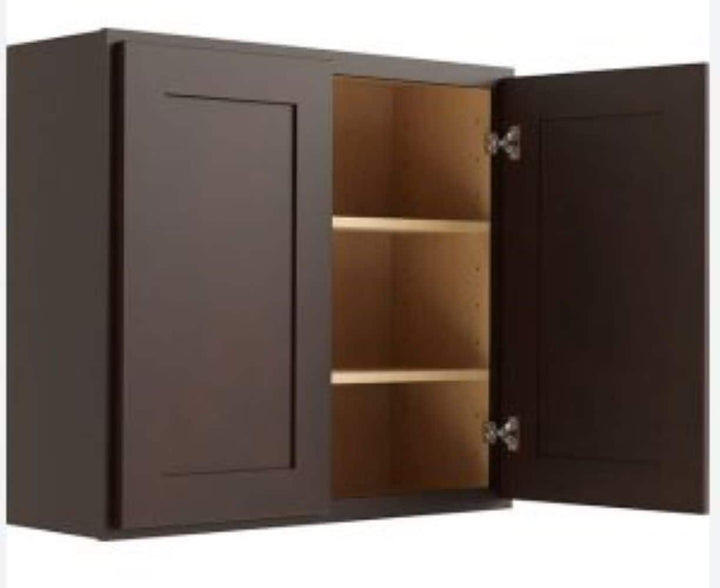 RELIABILT Parkstone 42-in W x 30-in H x 12-in D Espresso Wall Fully Assembled Plywood Cabinet (Shaker Door Style)