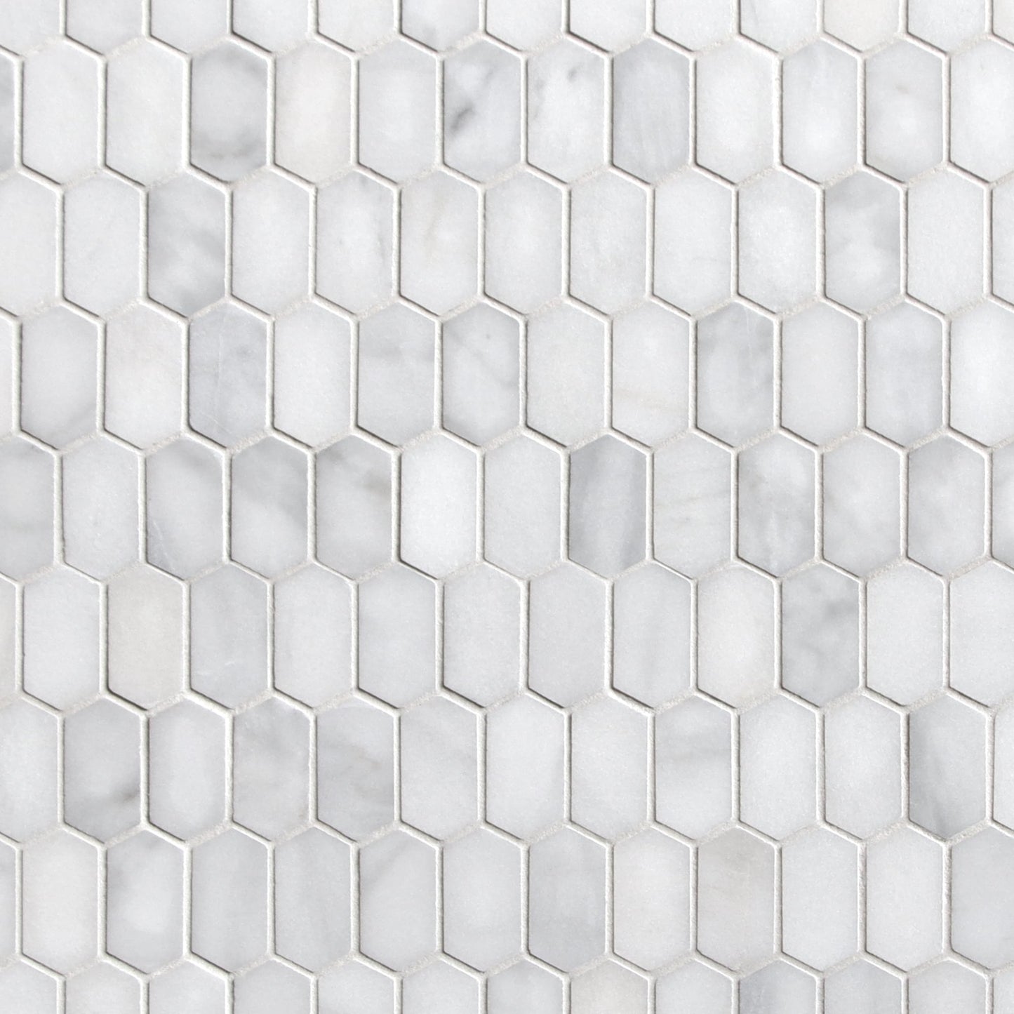 SUNWINGS Picket Carrara White 10-in x 12-in Honed Natural stone Marble Marble look Hexagon Mosaic Floor and Wall Tile product image