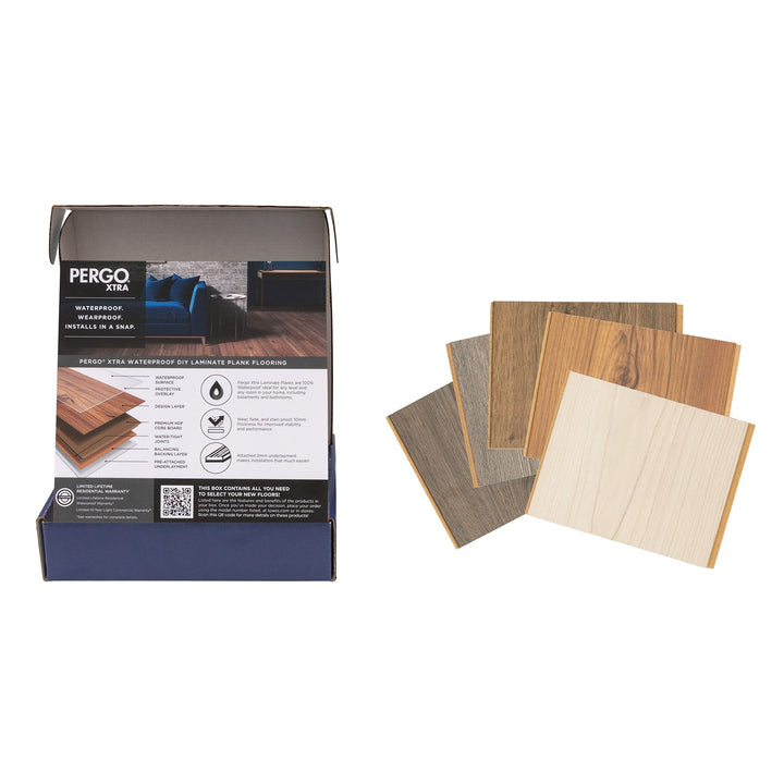 Pergo Xtra Brown Waterproof Laminate Wood Plank Flooring Sample Kit