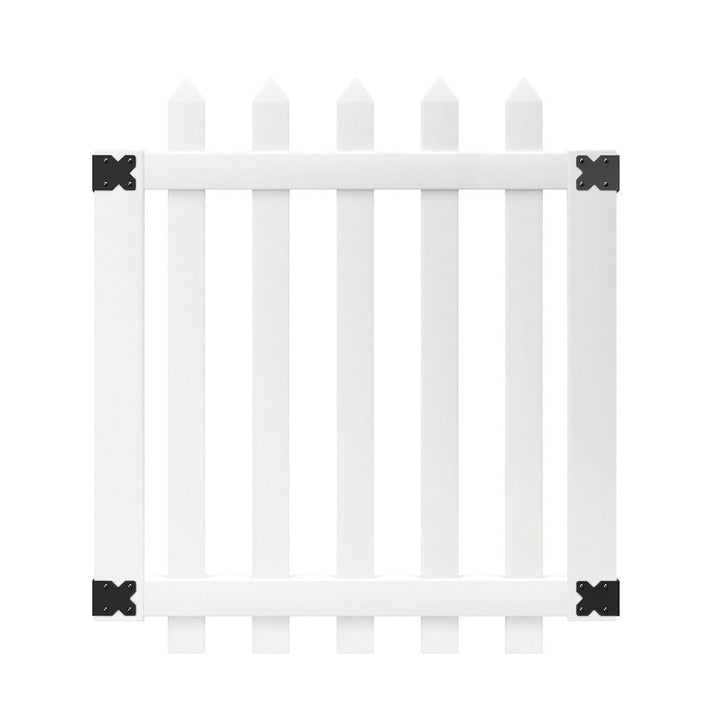 Outdoor Essentials PicketLock 4-ft H x 3.5-ft W White Vinyl Stockade Fence Gate Kit (Unassembled)