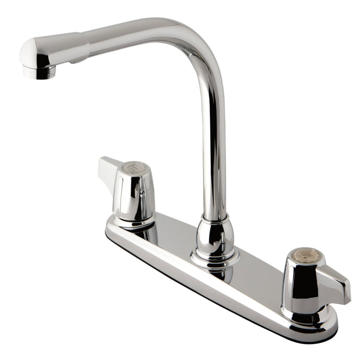Elements of Design Magellan Chrome 2-Handle Deck-Mount High-Arc Kitchen Faucet (Deck Plate Included)