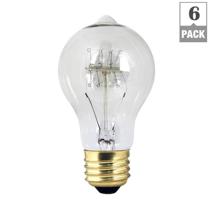 Feit Electric 40-Watt AT19 Dimmable Incandescent Amber Glass Vintage Edison Light Bulb with Tungsten Filament Soft White (6-Pack)