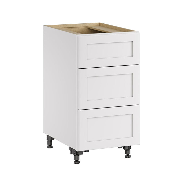Whalen CLICK-IT Enfield 18-in W x 34.5-in H x 24-in D Classic White Birch 3-Drawer Base Ready To Assemble Plywood Cabinet (Raised Panel Style)