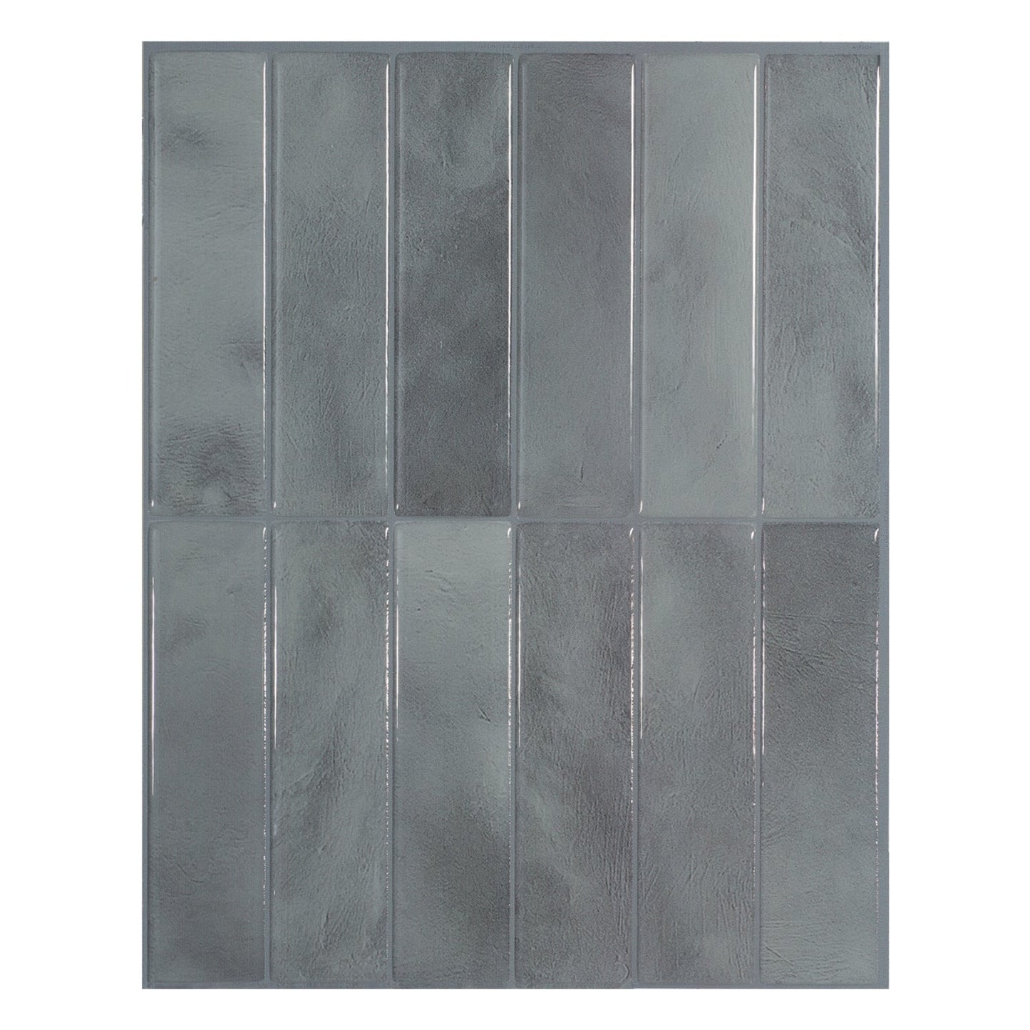 Smart Tiles Morocco Casa Gray 9-in x 12-in Matte Resin Subway Linear Peel and stick Wall Tile product image