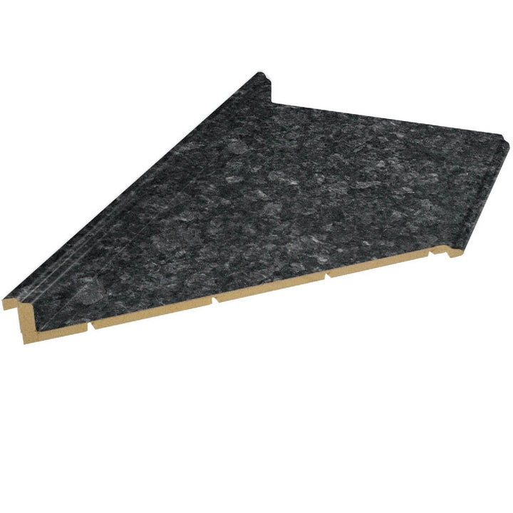 VT Dimensions Formica 6-ft Midnight Stone Etchings Right-Hand Miter-Cut Laminate Kitchen Countertop with Integrated Backsplash