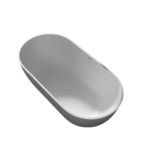 Ariana 69 in. x 30 in. Stone Resin Solid Surface Flatbottom Freestanding Soaking Bathtub in White