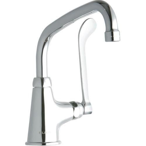 Elkay Chrome 1-Handle Deck-Mount Low-Arc Handle Commercial Kitchen Faucet