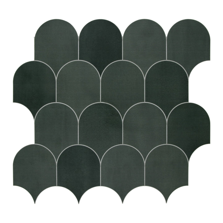 SUNWINGS Tile Green Mixed 11-in x 12-in Matte Composite Peel and stick Mosaic Wall Tile product image