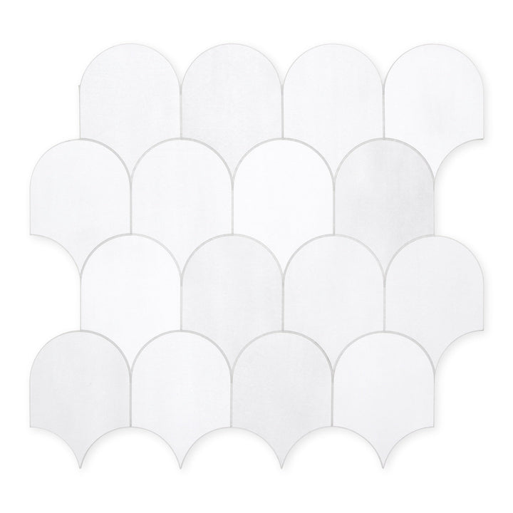 SUNWINGS Tile White Mixed 11-in x 12-in Matte Composite Peel and stick Mosaic Wall Tile product image