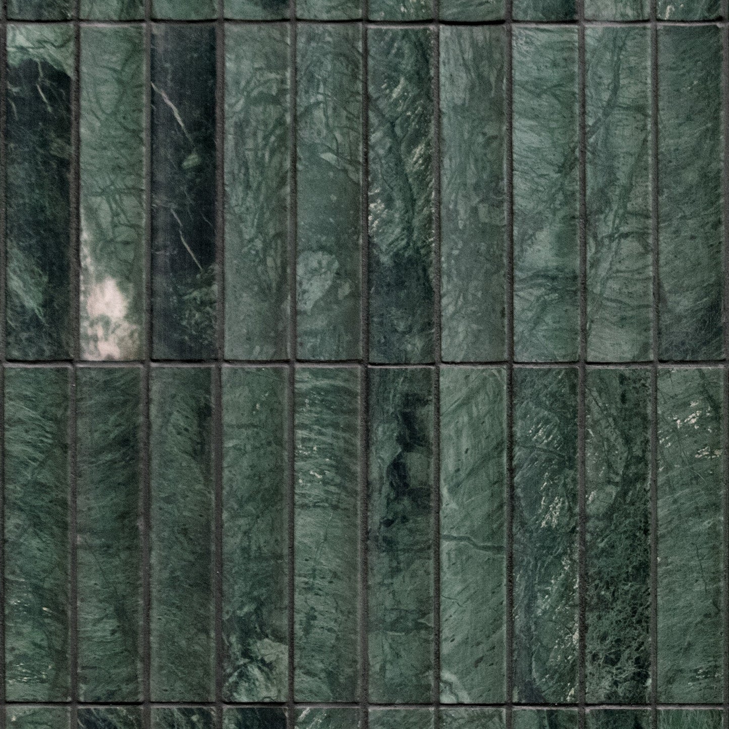 SUNWINGS Fluted Indian Green 11-in x 12-in Honed Natural stone Marble Mosaic Wall Tile product image