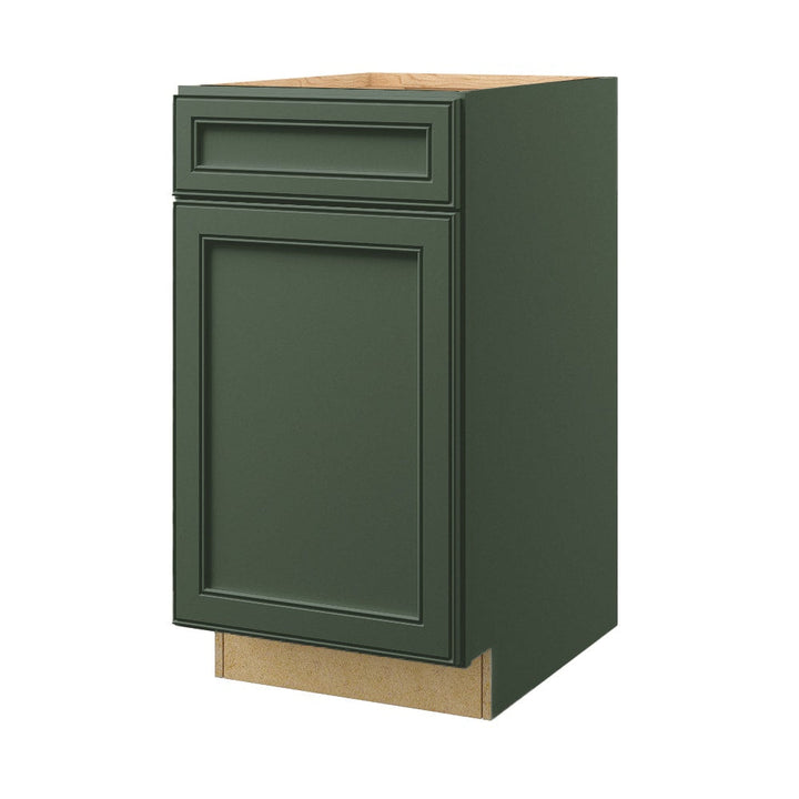 allen + roth Heathrow 18-in W x 34.5-in H x 24-in D Sage 1-Drawer Base Fully Assembled Cabinet (Recessed Panel Mitered Style)