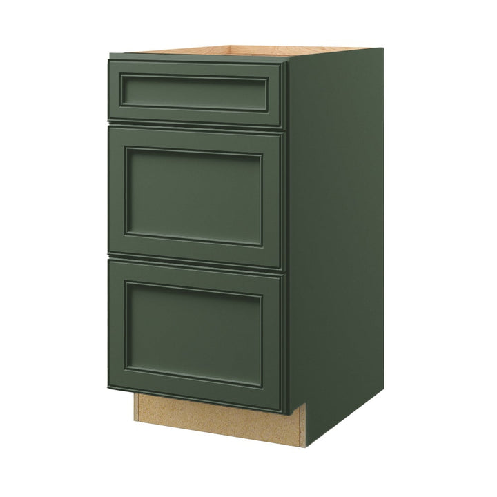 allen + roth Heathrow 18-in W x 34.5-in H x 24-in D Sage 3-Drawer Base Fully Assembled Cabinet (Recessed Panel Style)