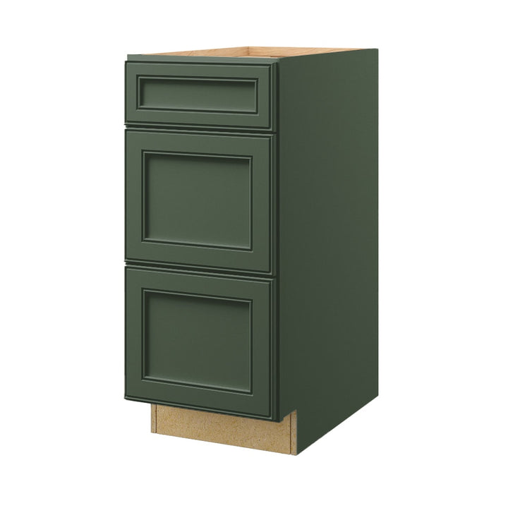 allen + roth Heathrow 15-in W x 34.5-in H x 24-in D Sage 3-Drawer Base Fully Assembled Cabinet (Recessed Panel Style)