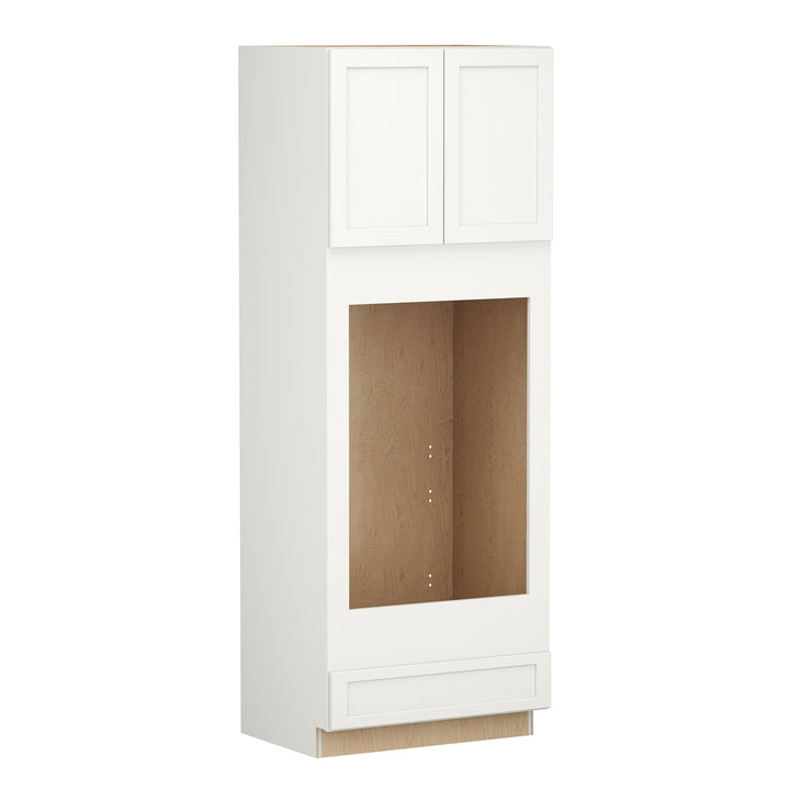 Shenandoah PRO Express Breckenridge 33-in W x 90-in H x 24-in D Linen Full Overlay Maple 1-Drawer Double Oven Base Fully Assembled Plywood Cabinet (Recessed Panel Shaker Style)