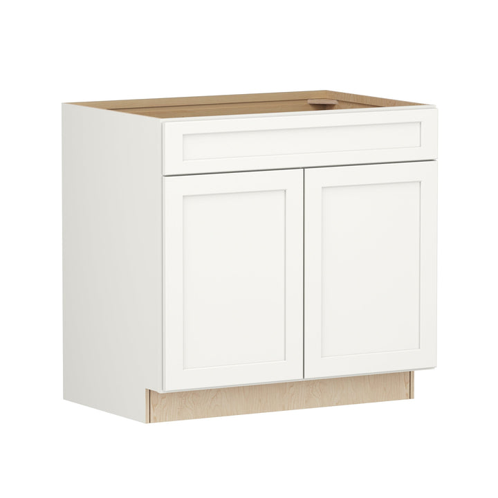 Shenandoah PRO Express Breckenridge 36-in W x 34.5-in H x 24-in D Linen Full Overlay Sink Base Fully Assembled Plywood Cabinet (Recessed Panel Shaker Style)