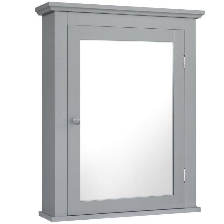WELLFOR 22-in x 27-in Surface Mount Gray Mirrored Soft Close Medicine Cabinet