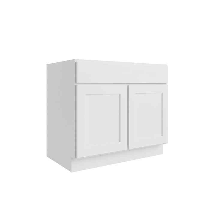 RELIABILT Parkstone 24-in W x 34.5-in H x 24-in D White 1-Drawer Base Fully Assembled Plywood Cabinet (Flat Panel Shaker Style)
