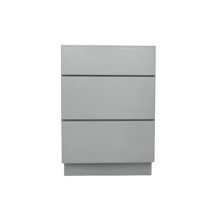 RELIABILT Overlake 18-in W x 34.5-in H x 24-in D Gray 3-Drawer Base Cabinet, Ready to Assemble, Plywood, Shaker Style