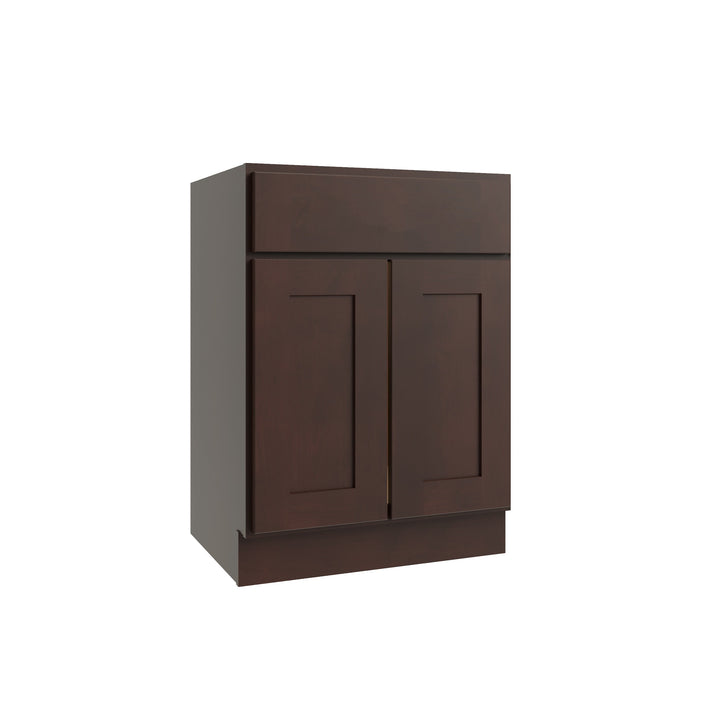 RELIABILT Parkstone 24-in W x 34.5-in H x 24-in D Espresso 1-Drawer Base Fully Assembled Plywood Cabinet (Flat Panel Shaker Style)