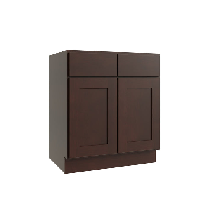 RELIABILT Parkstone 42-in W x 34.5-in H x 24-in D Espresso 2-Drawers Base Fully Assembled Plywood Cabinet (Flat Panel Shaker Style)