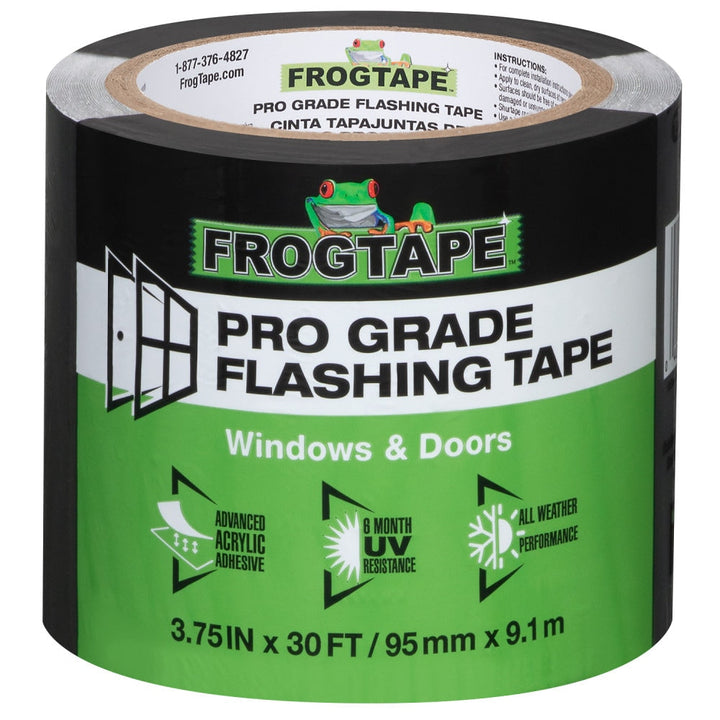 FrogTape Pro Grade Flashing Tape for Windows & Doors, 3.75-in x 30-ft, Black Acrylic