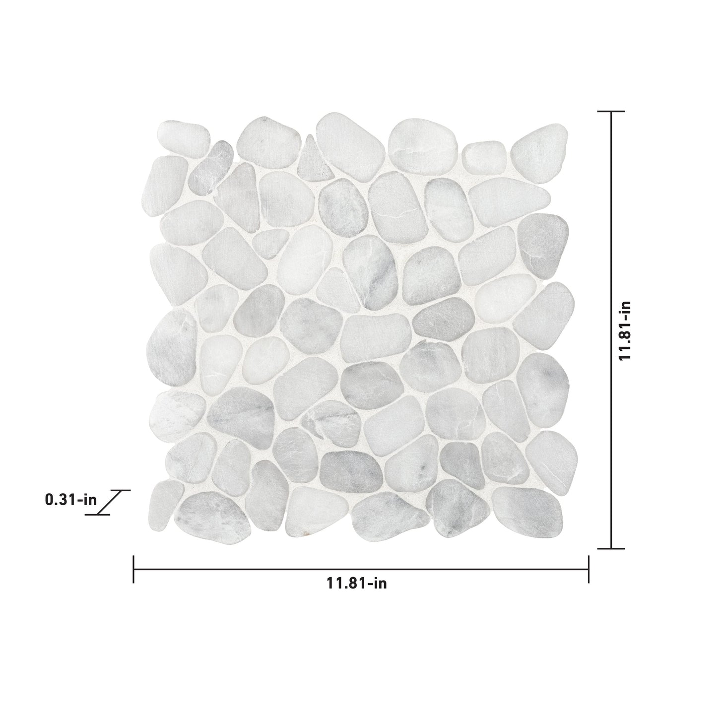 Satori Shoreside Bianco 12-in x 12-in Honed Natural Stone Look Mosaic Floor and Wall Tile (1-sq. ft/ Piece)