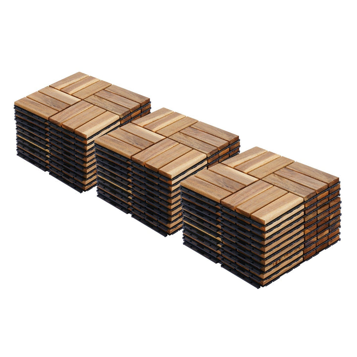 Bybafun 12-in x 12-in 30-Pack Yellow Prefinished Wood Deck Tile (30-sq ft)