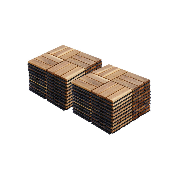 Bybafun 12-in x 12-in 20-Pack Yellow Prefinished Wood Deck Tile (20-sq ft)