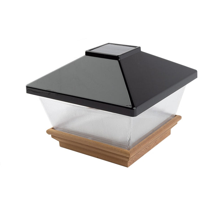 Deckorators 6-in x 6-in 2.4-Lumen 1-Watt Black Solar LED Outdoor Post Cap Light (6500 K)