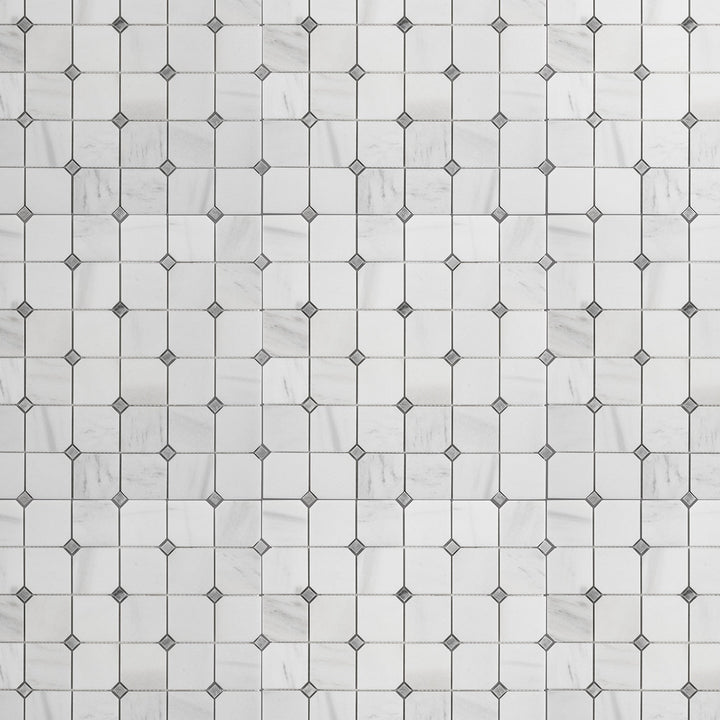 Elida Ceramica White 12-in x 12-in Honed Natural stone Marble Marble look Mosaic Floor and Wall Tile product image